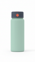 Soft mint silicone water bottle