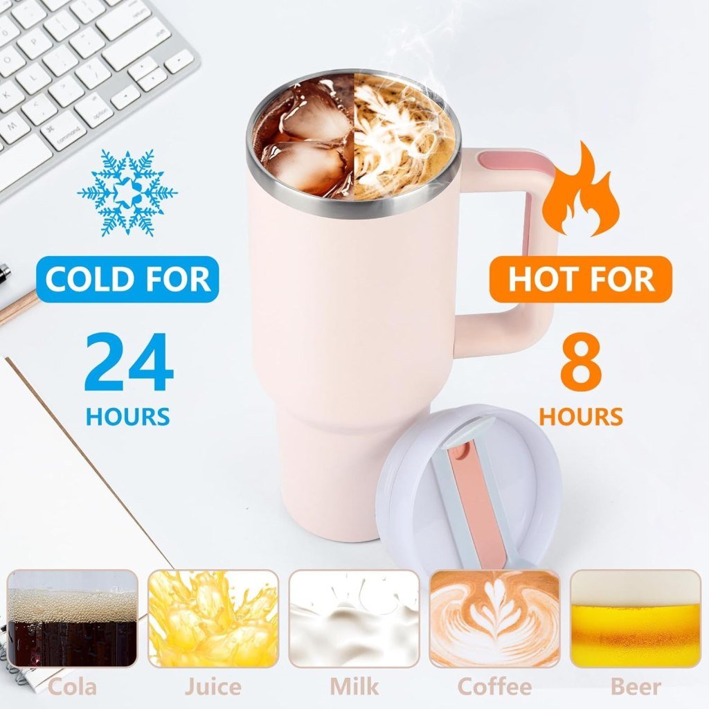 1200ml Tumbler with Lid and Straw