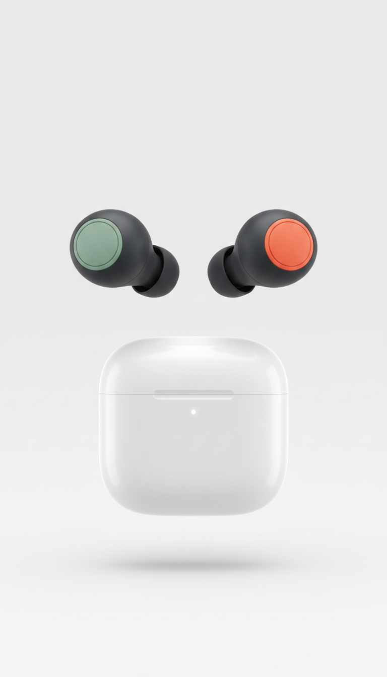 Minimalist wireless earbuds with touch controls