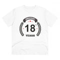 Generic Men's PC Cotton 18th Anniversary Printed T Shirt (Color: White, Thread Count: 180GSM)