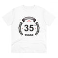Generic Men's PC Cotton 35th Anniversary Printed T Shirt (Color: White, Thread Count: 180GSM)