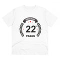 Generic Men's PC Cotton 22nd Anniversary Printed T Shirt (Color: White, Thread Count: 180GSM)