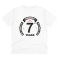 Generic Men's PC Cotton 7th Anniversary Printed T Shirt (Color: White, Thread Count: 180GSM)
