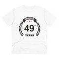 Generic Men's PC Cotton 49th Anniversary Printed T Shirt (Color: White, Thread Count: 180GSM)