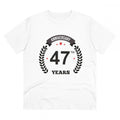 Generic Men's PC Cotton 47th Anniversary Printed T Shirt (Color: White, Thread Count: 180GSM)