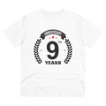 Generic Men's PC Cotton 9th Anniversary Printed T Shirt (Color: White, Thread Count: 180GSM)