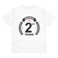 Generic Men's PC Cotton 2nd Anniversary Printed T Shirt (Color: White, Thread Count: 180GSM)