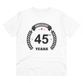 Generic Men's PC Cotton 45th Anniversary Printed T Shirt (Color: White, Thread Count: 180GSM)