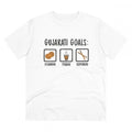 Generic Men's PC Cotton Gujarati Goals Printed T Shirt (Color: White, Thread Count: 180GSM)