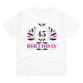 Generic Men's PC Cotton 45th Birthday Printed T Shirt (Color: White, Thread Count: 180GSM)