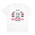 Generic Men's PC Cotton 73rd Birthday Printed T Shirt (Color: White, Thread Count: 180GSM)