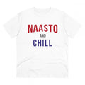Generic Men's PC Cotton Nasto And Chill Printed T Shirt (Color: White, Thread Count: 180GSM)