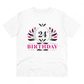Generic Men's PC Cotton 24th Birthday Printed T Shirt (Color: White, Thread Count: 180GSM)