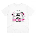 Generic Men's PC Cotton 23rd Birthday Printed T Shirt (Color: White, Thread Count: 180GSM)