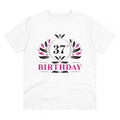 Generic Men's PC Cotton 37th Birthday Printed T Shirt (Color: White, Thread Count: 180GSM)