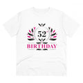 Generic Men's PC Cotton 52nd Birthday Printed T Shirt (Color: White, Thread Count: 180GSM)