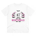 Generic Men's PC Cotton 47th Birthday Printed T Shirt (Color: White, Thread Count: 180GSM)