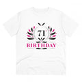 Generic Men's PC Cotton 71st Birthday Printed T Shirt (Color: White, Thread Count: 180GSM)