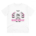 Generic Men's PC Cotton 26th Birthday Printed T Shirt (Color: White, Thread Count: 180GSM)