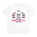 Generic Men's PC Cotton 22nd Birthday Printed T Shirt (Color: White, Thread Count: 180GSM)