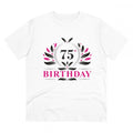 Generic Men's PC Cotton 75th Birthday Printed T Shirt (Color: White, Thread Count: 180GSM)