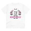 Generic Men's PC Cotton 72nd Birthday Printed T Shirt (Color: White, Thread Count: 180GSM)