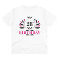 Generic Men's PC Cotton 28th Birthday Printed T Shirt (Color: White, Thread Count: 180GSM)