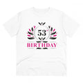Generic Men's PC Cotton 53rd Birthday Printed T Shirt (Color: White, Thread Count: 180GSM)