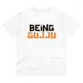 Generic Men's PC Cotton Being Gujju Printed T Shirt (Color: White, Thread Count: 180GSM)
