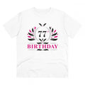 Generic Men's PC Cotton 77th Birthday Printed T Shirt (Color: White, Thread Count: 180GSM)