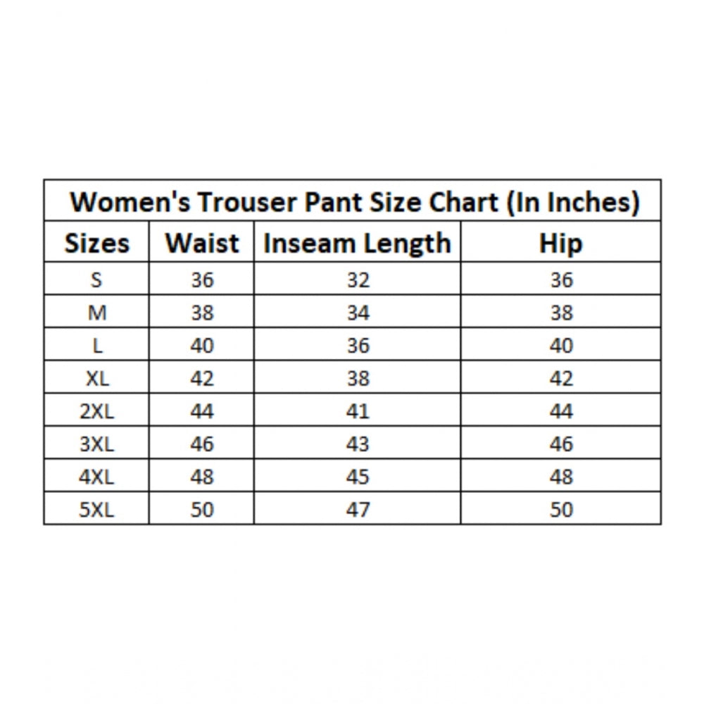 Generic Women's Casual Solid Cotton Slub Trouser Pant (Rama Blue)