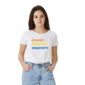 Generic Women's Polyester Solid Printed Round Neck Half Sleeve T-shirt (White)