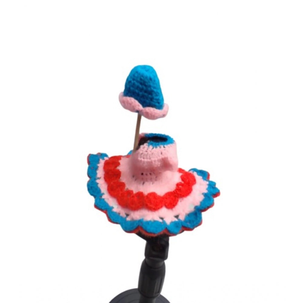 Laddu Gopal Tharad Dress Size: 0 To 6 (Baby Pink-Red)