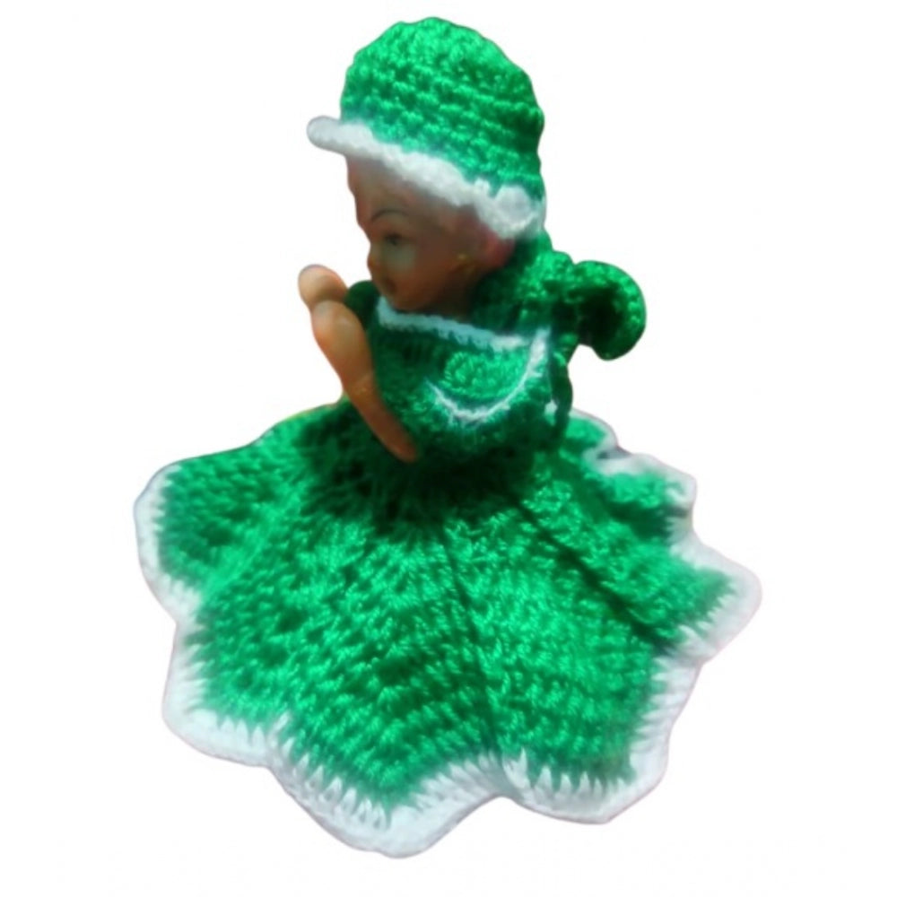 Laddu Gopal Tharad Dress Size: 0 To 6 (Green)