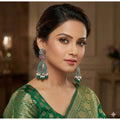 Generic Women's Zinc Alloy Gold Plated Chandbali Earrings (Multicolor)