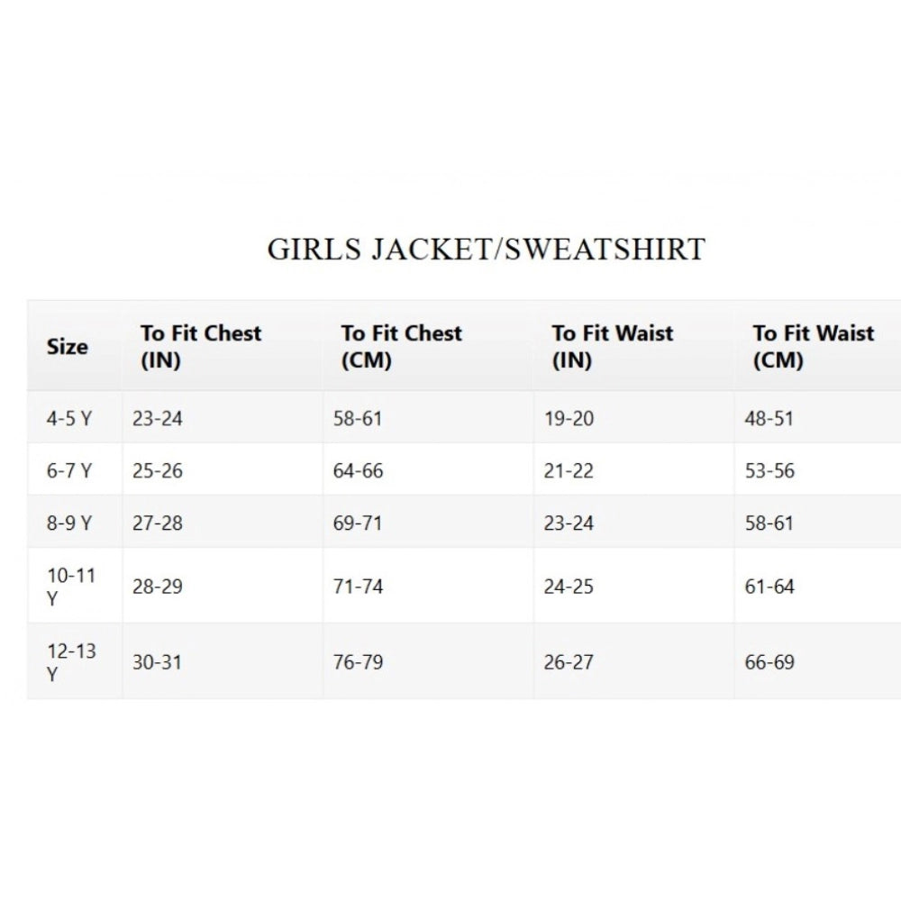 Generic Girl's Fleece Embellished Long Sleeves Sweatshirt (Navy Blue)