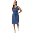Generic Women's Denim Solid Sleeveless Dress (Blue)