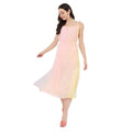 Generic Women's Georgette Ombre Sleeveless Dress (Peach)