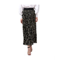 Generic Women's Georgette Chain Print Elasticated Skirt (Black-Cream)