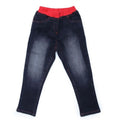 Generic Girl's Denim Ribbed Elasticated Jeans (Black)