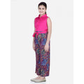 Generic Girl's Bodice-Rayon Colour Block Sleeveless Jumpsuit (Multicolor)