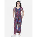 Generic Girl's Polyester Crepe Floral Short Sleeve Set (Multicolor)