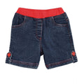 Generic Girl's Denim Lace Inserts Sleeveless Shorts (Blue-Red)
