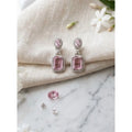 Generic Women's Brass Silver Plated Drop Earrings (Pink)