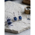 Generic Women's Brass Silver Plated Drop Earrings (Blue)