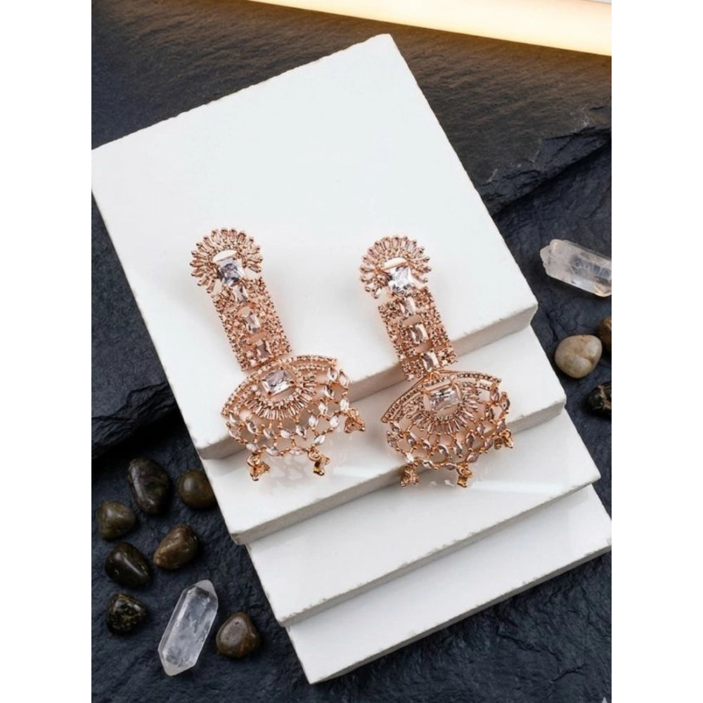 Generic Women's Brass Silver Plated Drop Earrings (White)