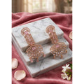 Generic Women's Brass Silver Plated Drop Earrings (Pink)