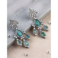 Generic Women's Brass Silver Plated Drop Earrings (Turquoise)