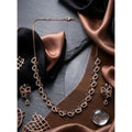 Generic Women's Brass Silver Plated Necklace set (Silver)