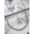 Generic Women's Brass Silver Plated Necklace set (Silver)